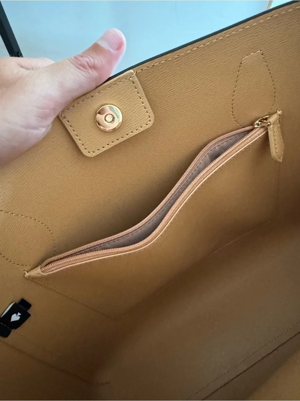 Kate Spade Black Leather Classic Tote with Gold Hardware